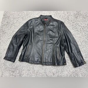 Vintage Wilson Black Leather Jacket. 2XL